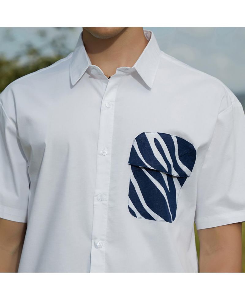 Men's Zebra-Block Shirt