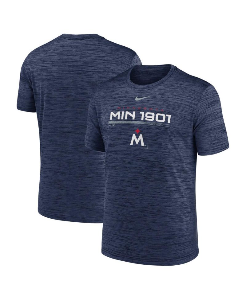 Men's Navy Minnesota Twins Wordmark Velocity Performance T-shirt