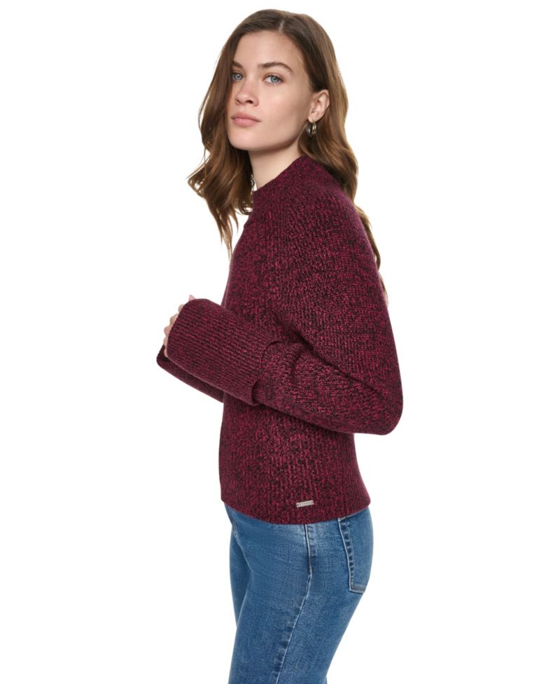Women's Long-Sleeve Mock-Neck Raglan Sweater