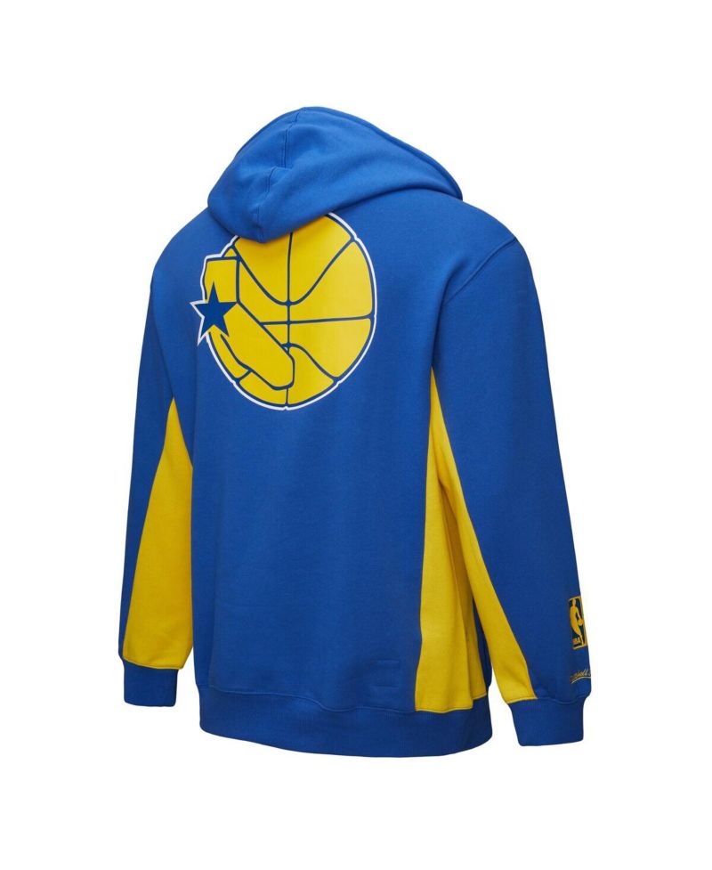 Men's Royal Golden State Warriors Hardwood Classics Team Origins Fleece Pullover Hoodie