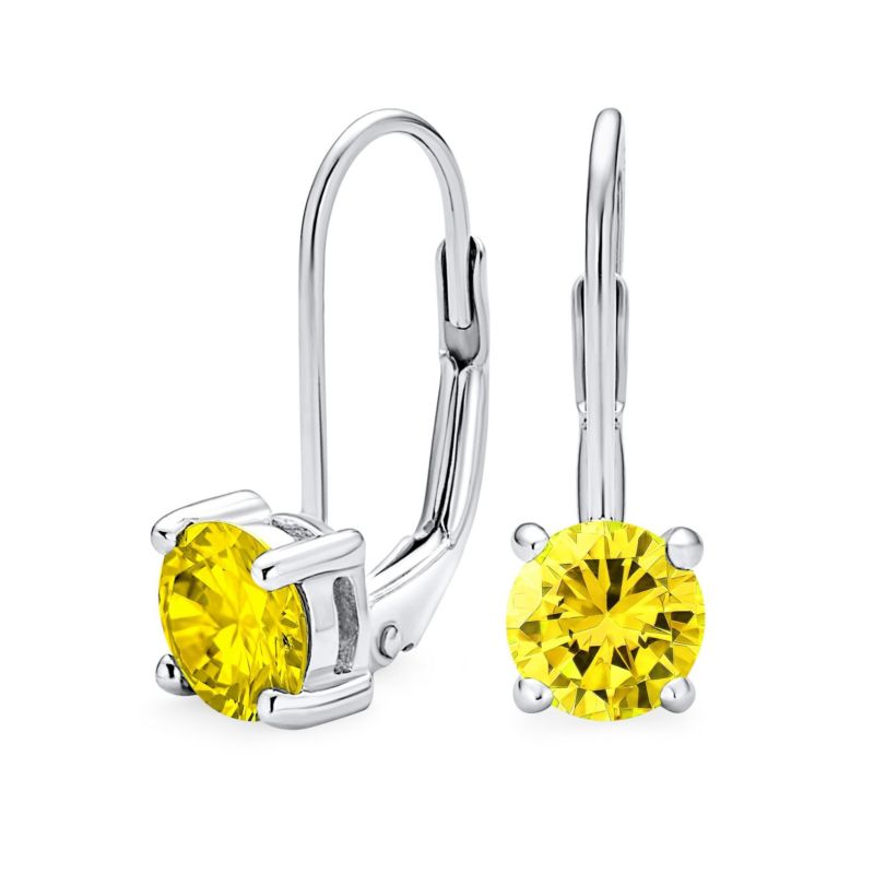Classic Round 1CT CZ Solitaire Drop Stud Earrings