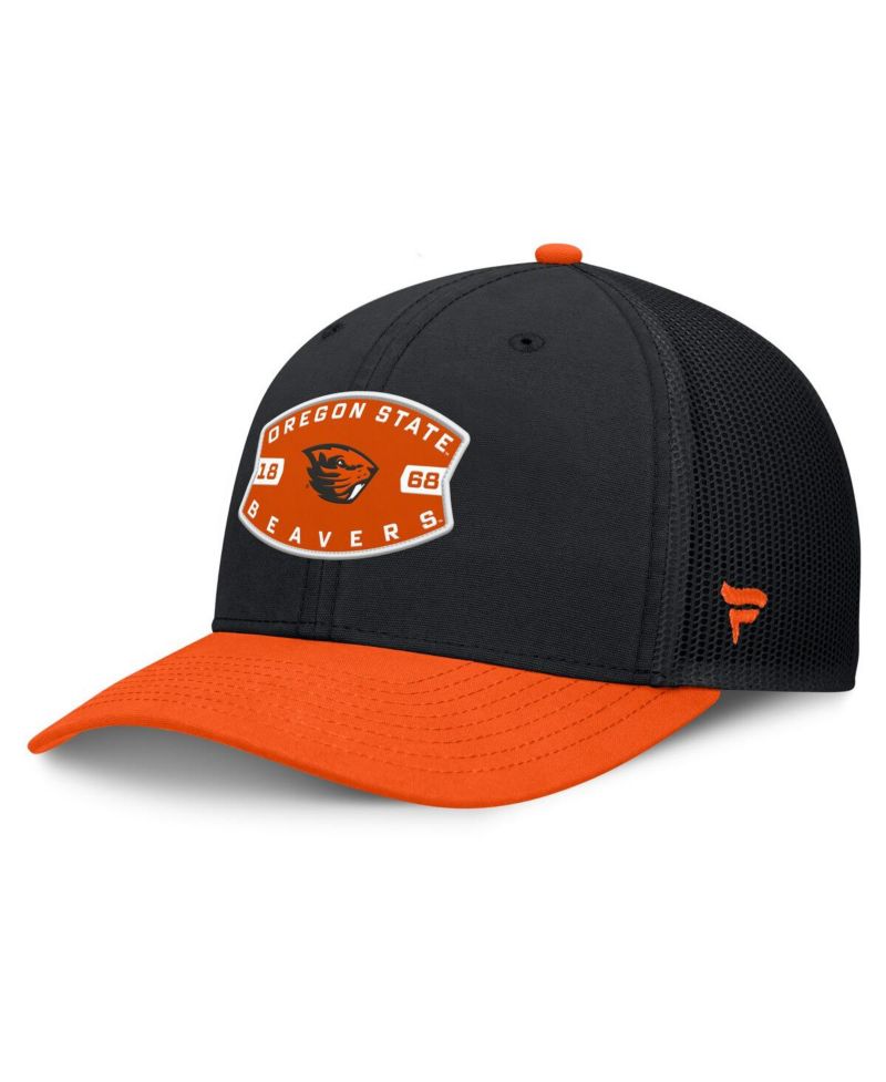 Men's Black/Orange Oregon State Beavers Adapt Adjustable Trucker Hat