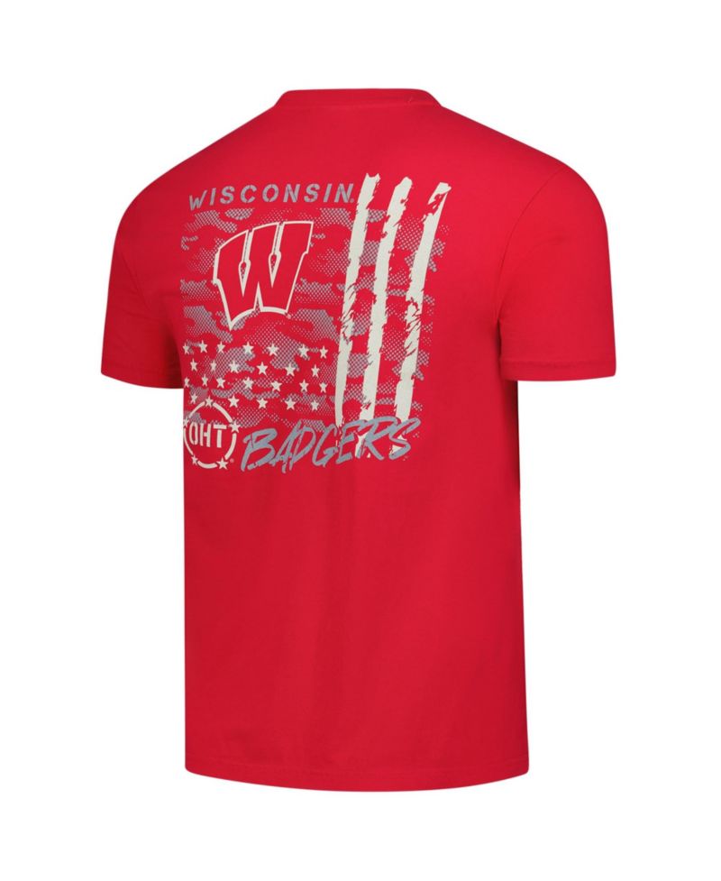 Men's Red Wisconsin Badgers Comfort Colors OHT Camo Overlay T-Shirt
