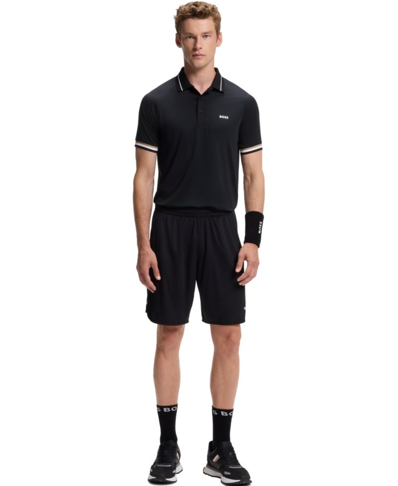 Men's Active Contrast Logo Slim-Fit Polo Shirt