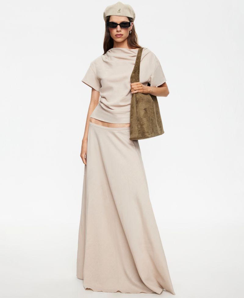Women's Linen Halcyon Zippered Maxi Skirt
