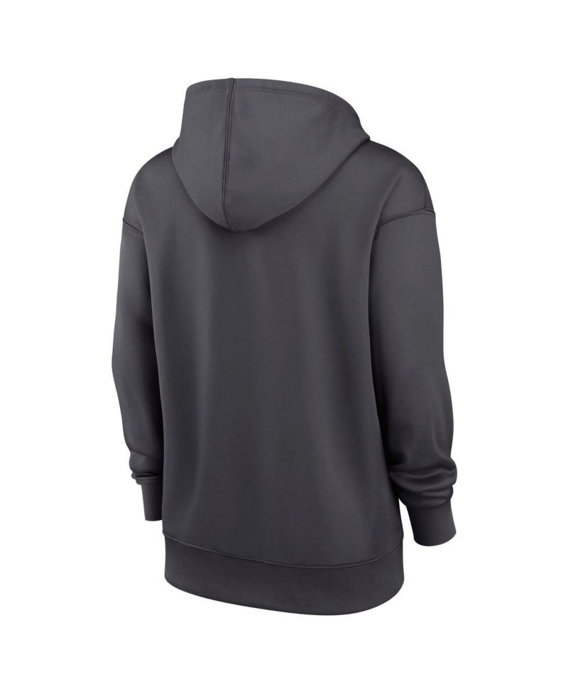 Women's Anthracite New York Mets Authentic Collection City Connect Performance Pullover Hoodie