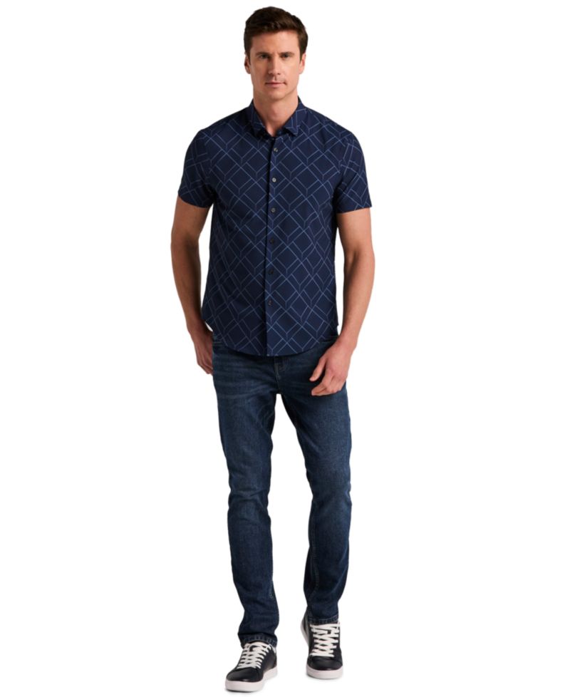 Men's Perry Geo Print Slim-Fit Shirt