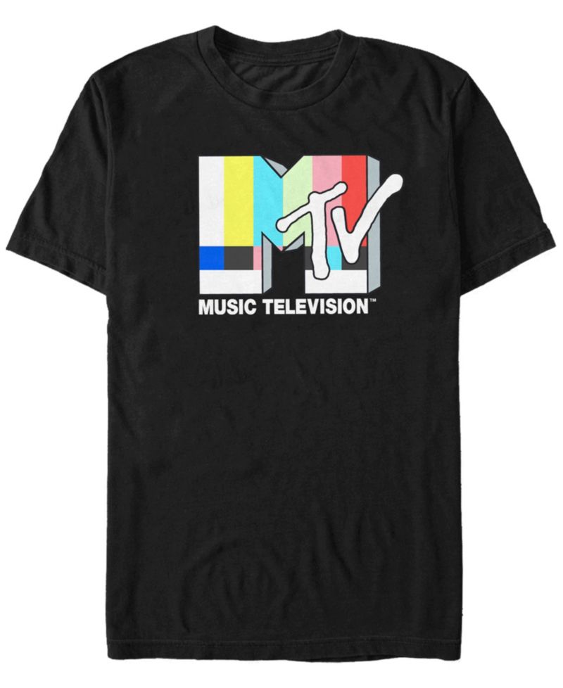 Men's Television interference Logo Short Sleeve T- shirt