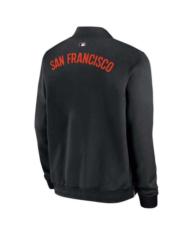 Men's Black San Francisco Giants Authentic Collection Dugout Full-Zip Bomber Jacket
