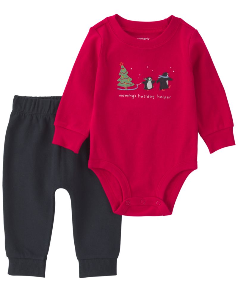 Baby Boys' Mommy's Holiday Helper Bodysuit and Pants, 2-Piece Set