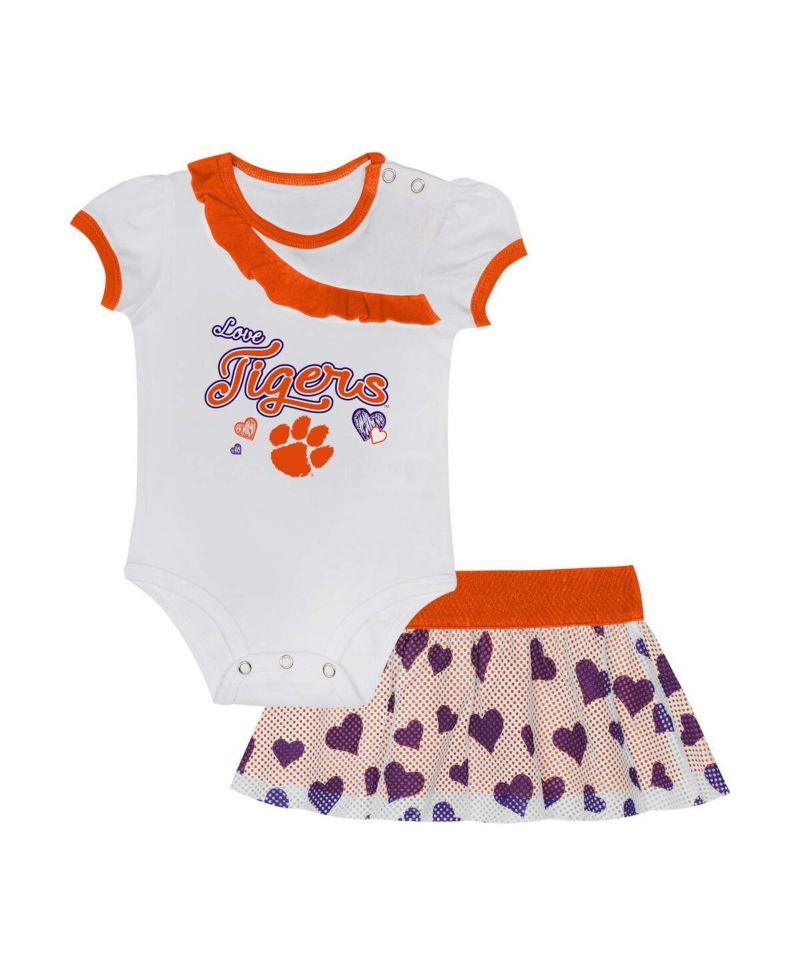 Baby Boys and Girls 2-Piece Clemson Tigers Love My Team Bodysuit and Skirt Set