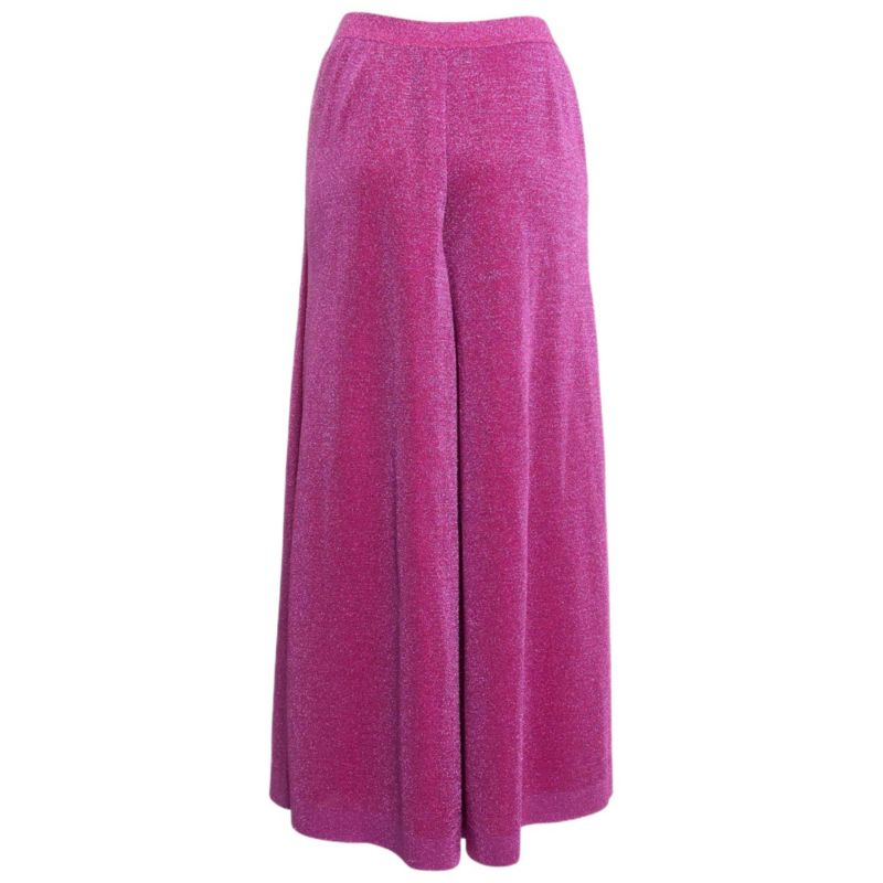 Women's Pink Lurex Knit Palazzo Pants