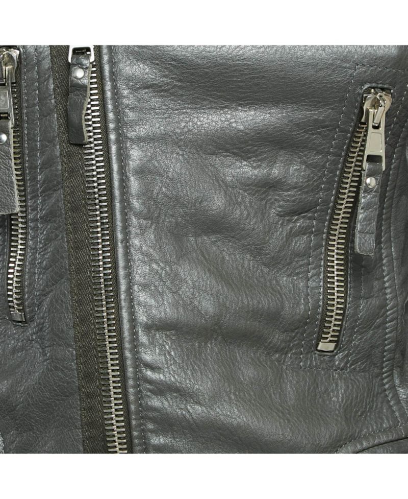 Women's Green Leather Biker Jacket