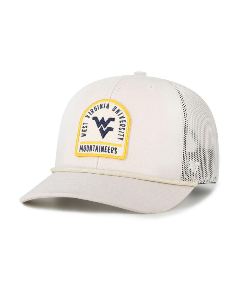 Men's and Women's Cream West Virginia Mountaineers Core Inline Gravestone Adjustable Trucker Hat