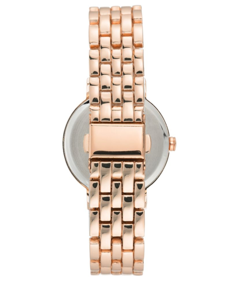 Women's Quartz Rose Gold-Tone Alloy Link Bracelet Watch, 36.5mm
