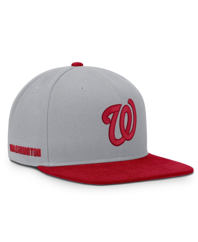 Men's Gray/Red Washington Nationals Primetime Pro Dri-FIT snapback Hat