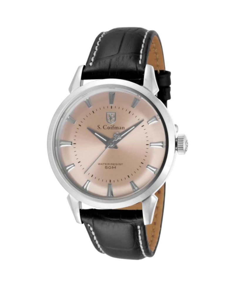 S.Coifman Men's Heritage Quartz Dial Leather Strap Watch