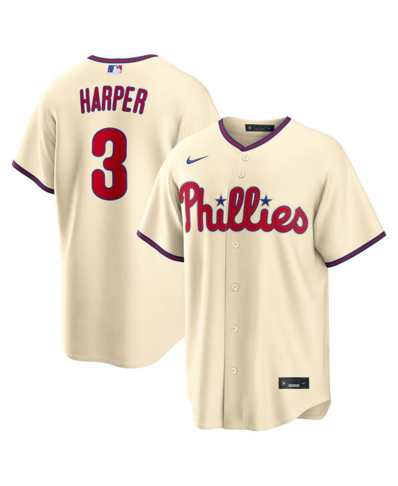 Men's Bryce Harper Cream Philadelphia Phillies Alternate Replica Jersey