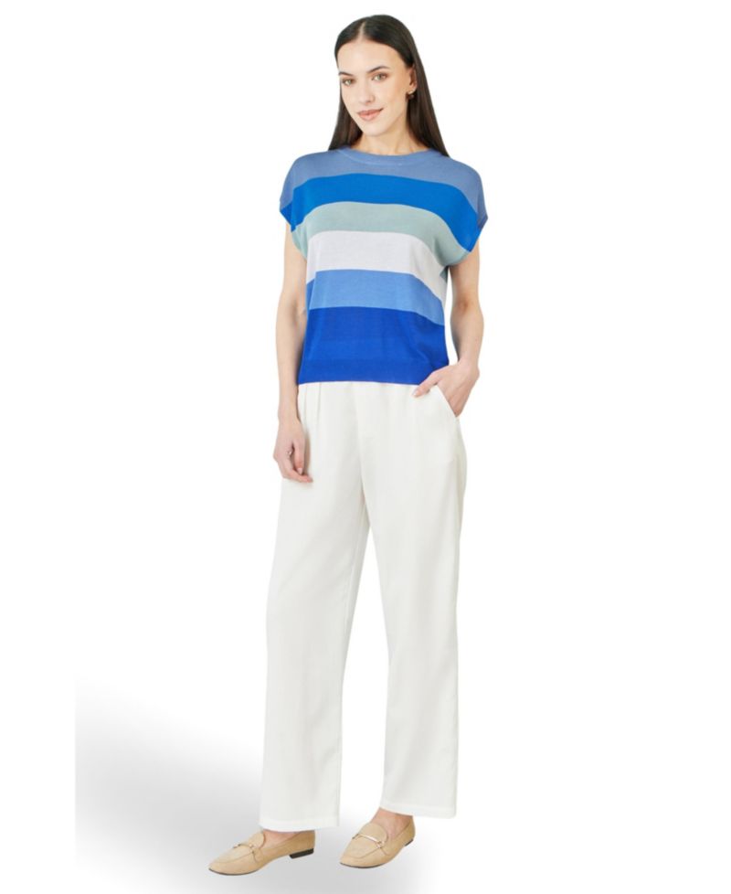 Women's Block Stripe Relaxed Knitted Top