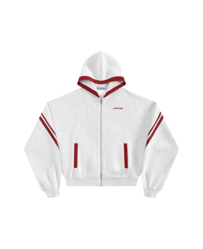 Women's Boxy Contrast Stripe Zip Up Hoodie