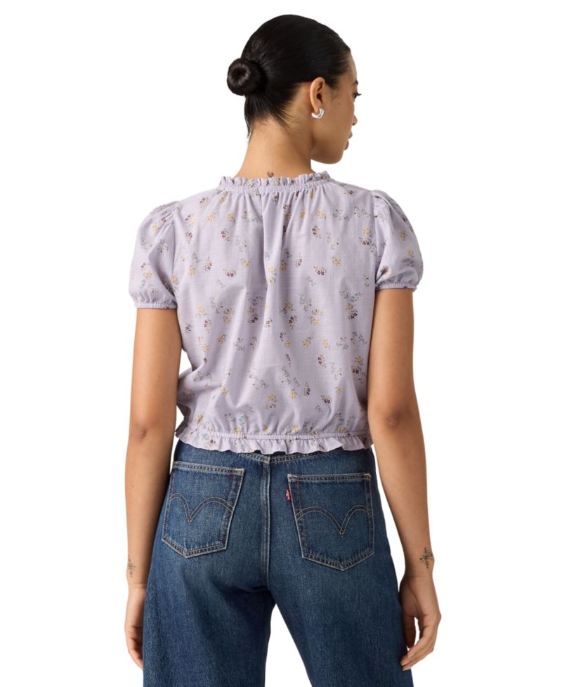 Plus Size Chiara Front Button Short-Sleeve Blouse