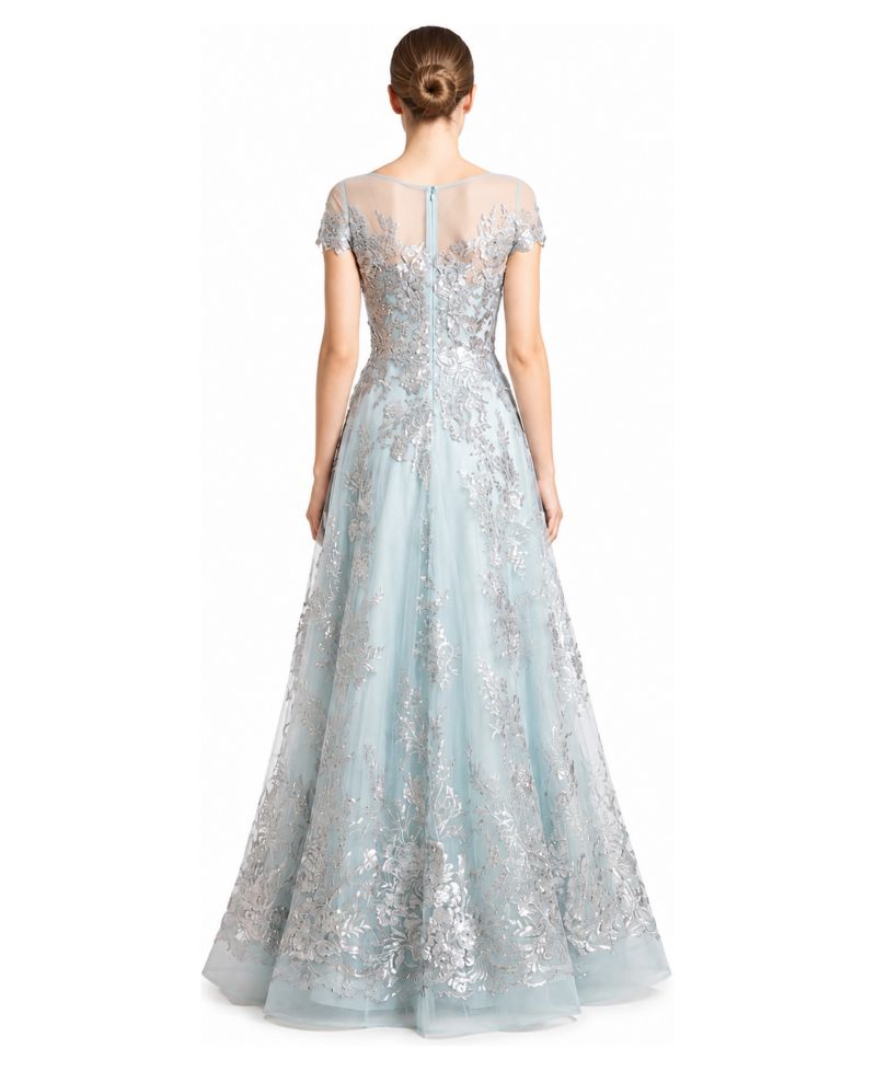 Women's Beautiful Lace Applique A-Line Ball Gown