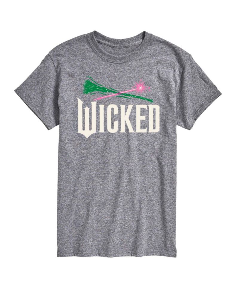 Men's Wicked Part 2 Broom and Wand Logo Graphic Printed Short-Sleeve T-Shirt