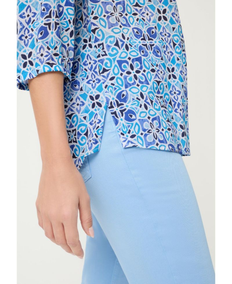 Women's Panneaux Tile Print Tunic Shirt