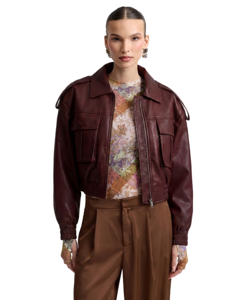 Women's Oversized Faux Leather Jacket