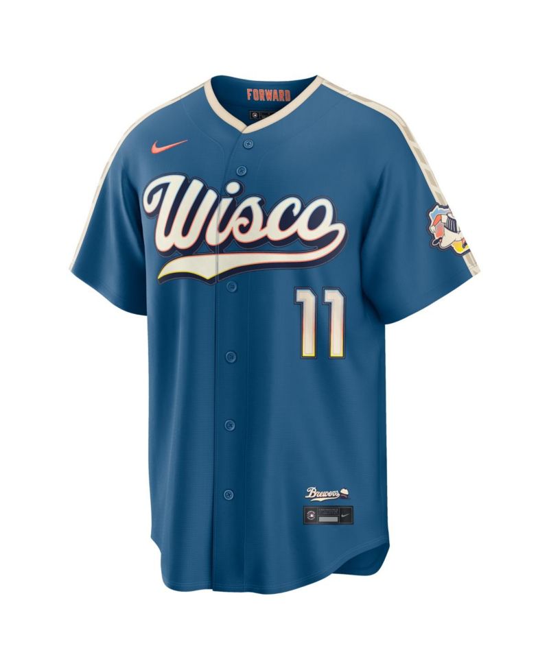 Men's Jackson Chourio Mineral Blue Milwaukee Brewers 2026 City Connect Stadium Jersey