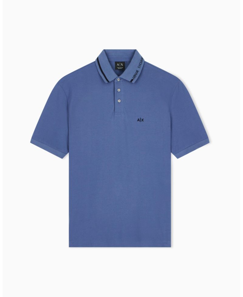 Men's Pique Tipping Wording Polo Shirt