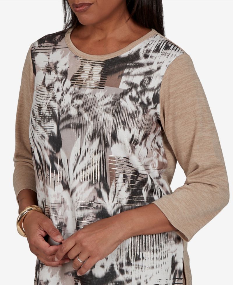 Petite Crewneck 3/4-Sleeve T-Shirt