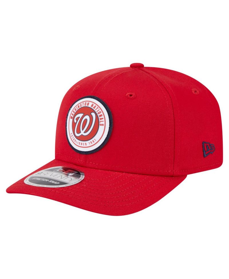 Men's Red Washington Nationals Circle Patch 9SEVENTY Stretch-Snap Hat