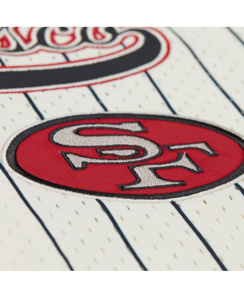 Men's Jerry Rice Cream San Francisco 49ers Name & Number Mesh Button-Up Baseball Jersey