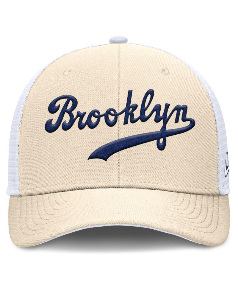 Men's Natural Brooklyn Dodgers Cooperstown Collection Dri-FIT Rise Trucker Adjustable Hat