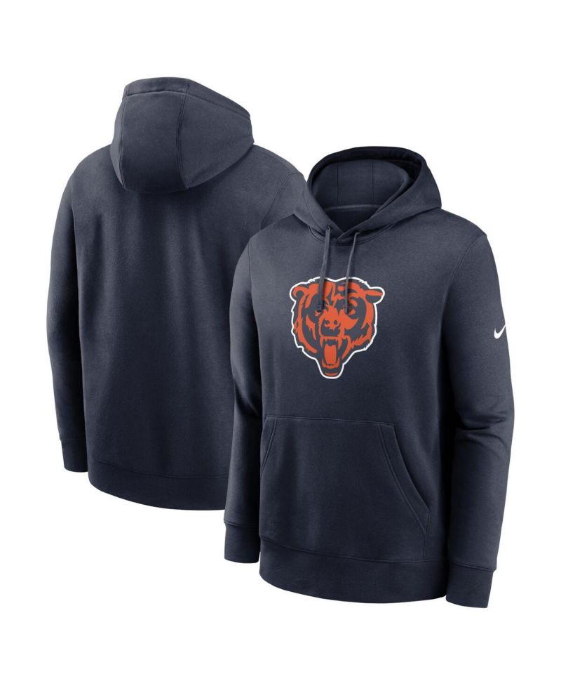 Men's Navy Chicago Bears Club Logo Pullover Hoodie