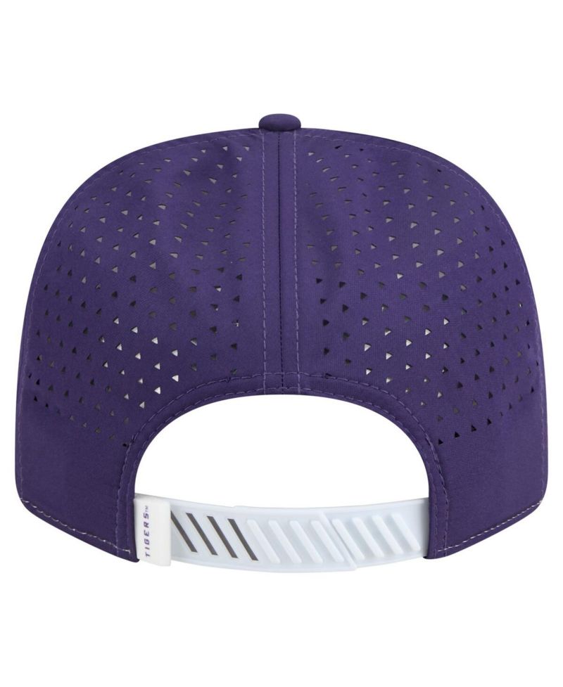 Men's White/Purple LSU Tigers Perforated Patched 9SEVENTY Adjustable Hat