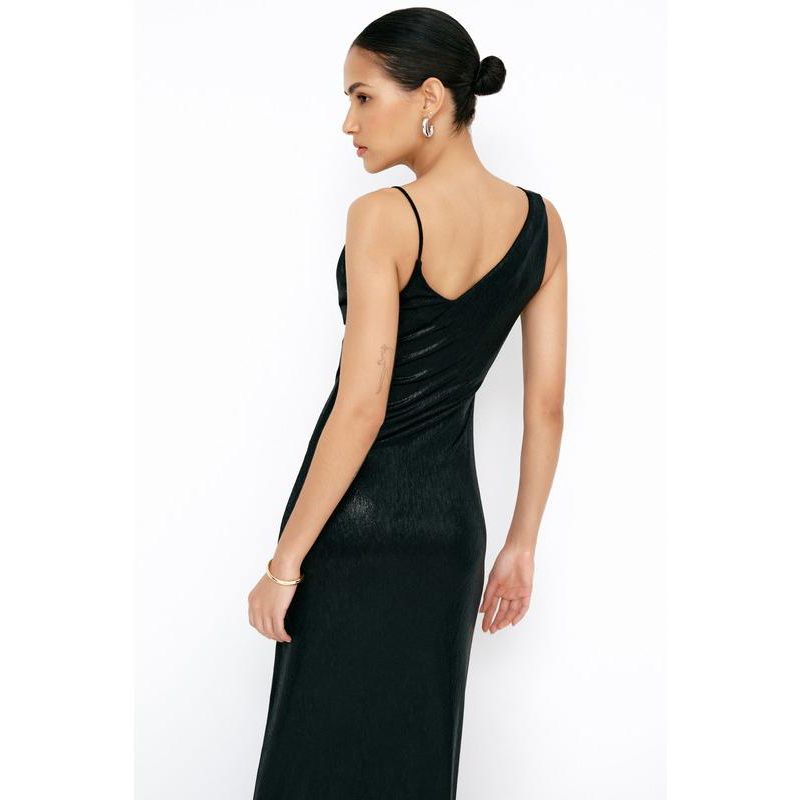 Women's Liberty Metallic Asymmetric-Neckline Column Evening Gown