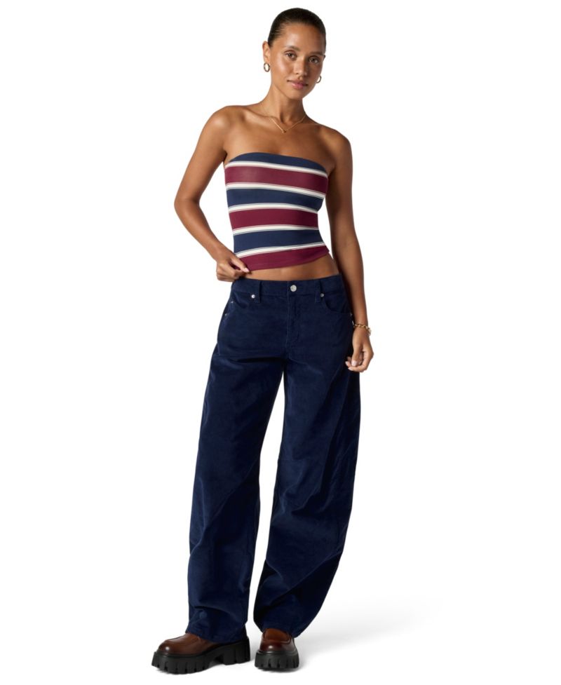 Juniors' Striped Stretch Strapless Tube Top