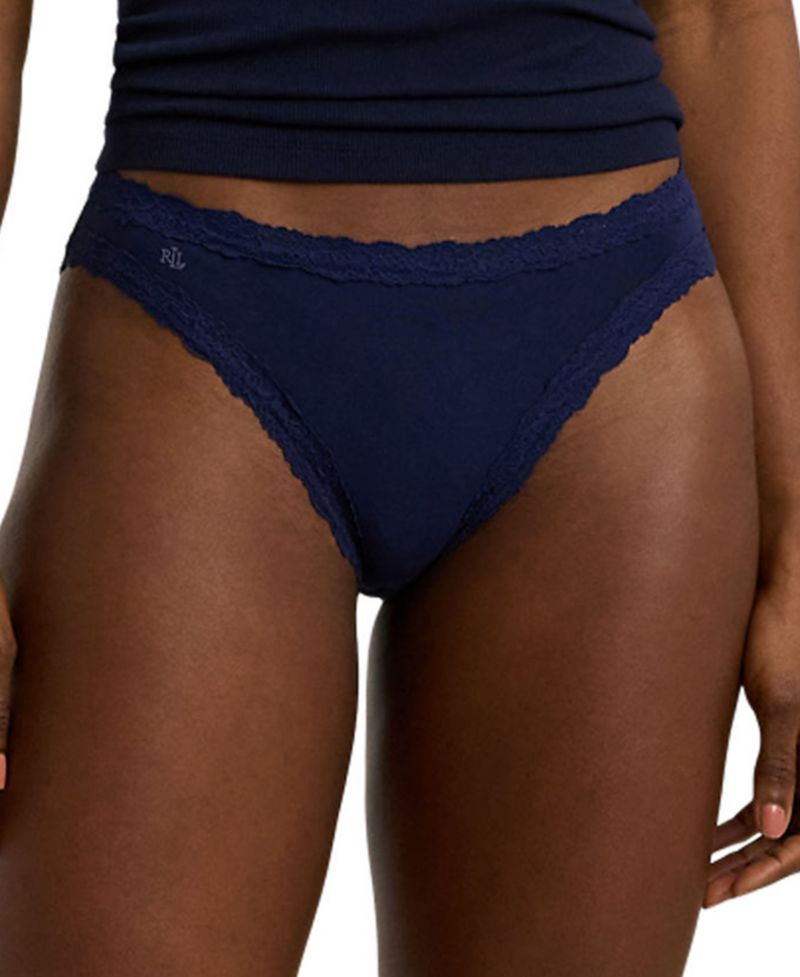 Women's Cotton & Lace Jersey Bikini Brief Underwear 4L0076