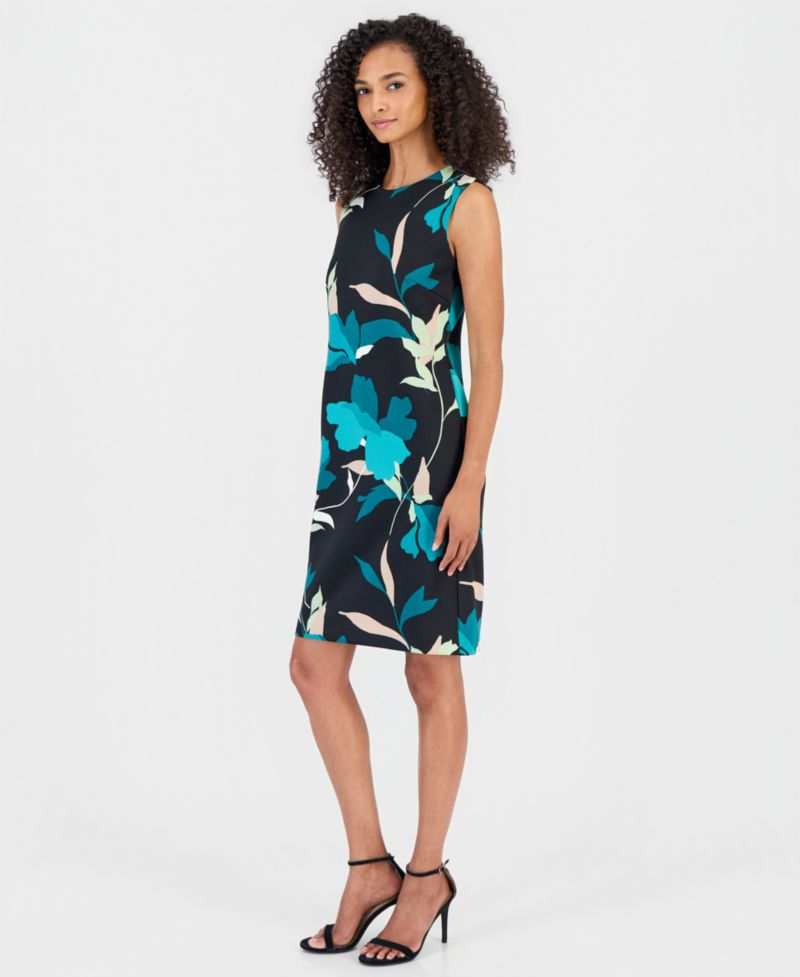 Women's Sleeveless Sheath Floral Dress