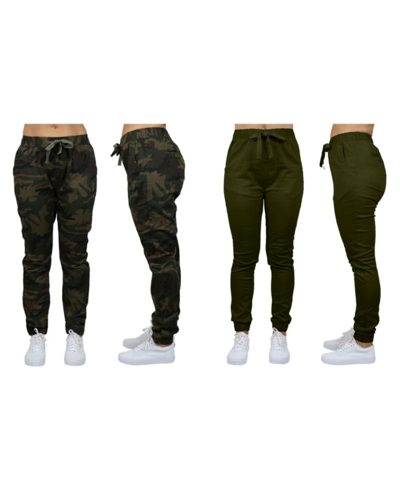 Women's Basic Stretch Twill Joggers, Pack of 2