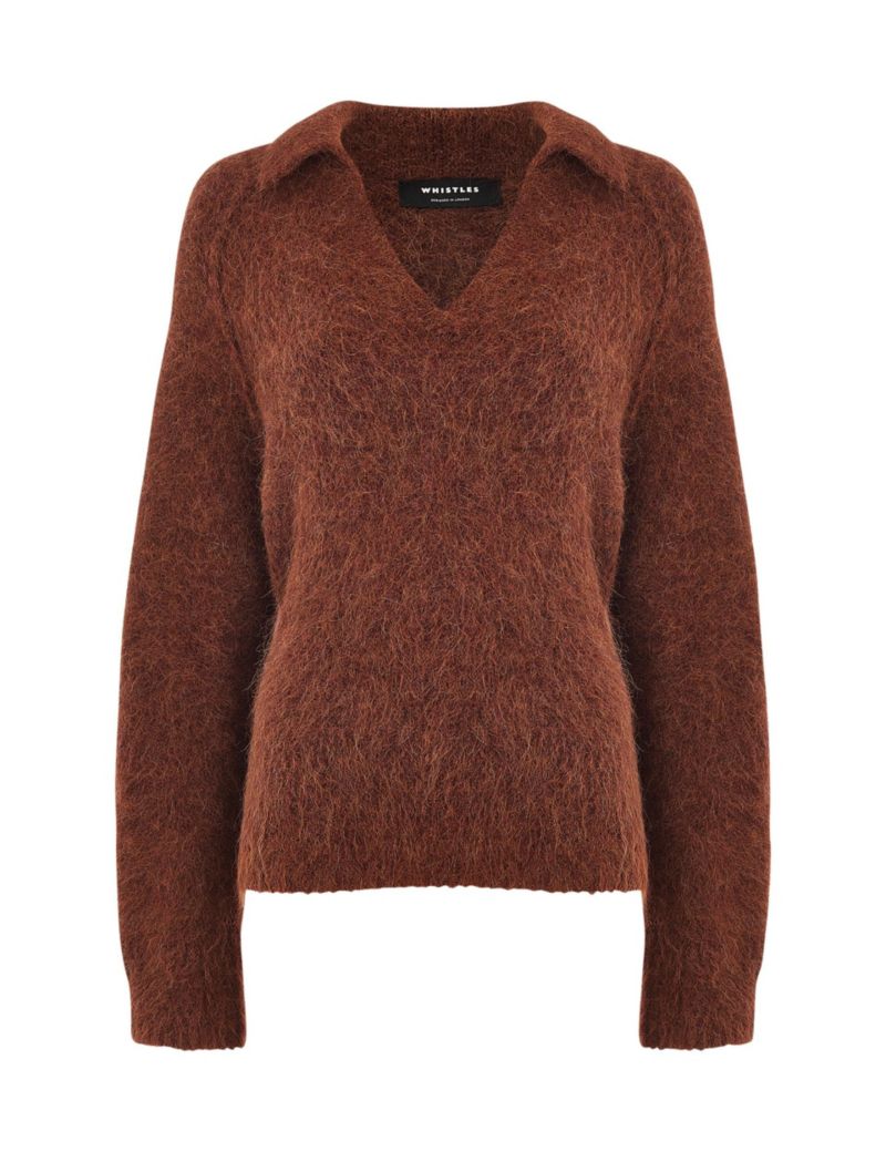 Women's Alpaca Collar Neck Knit Sweater