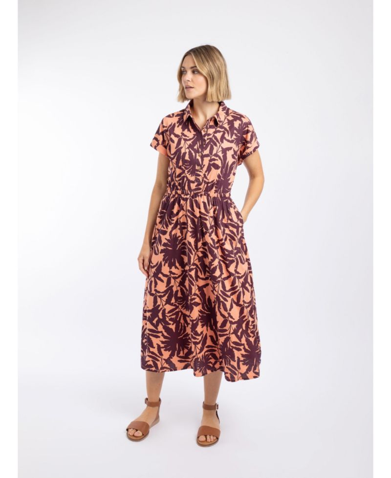 Women's Artemis Floral Short-Sleeve Midi Shift Dress