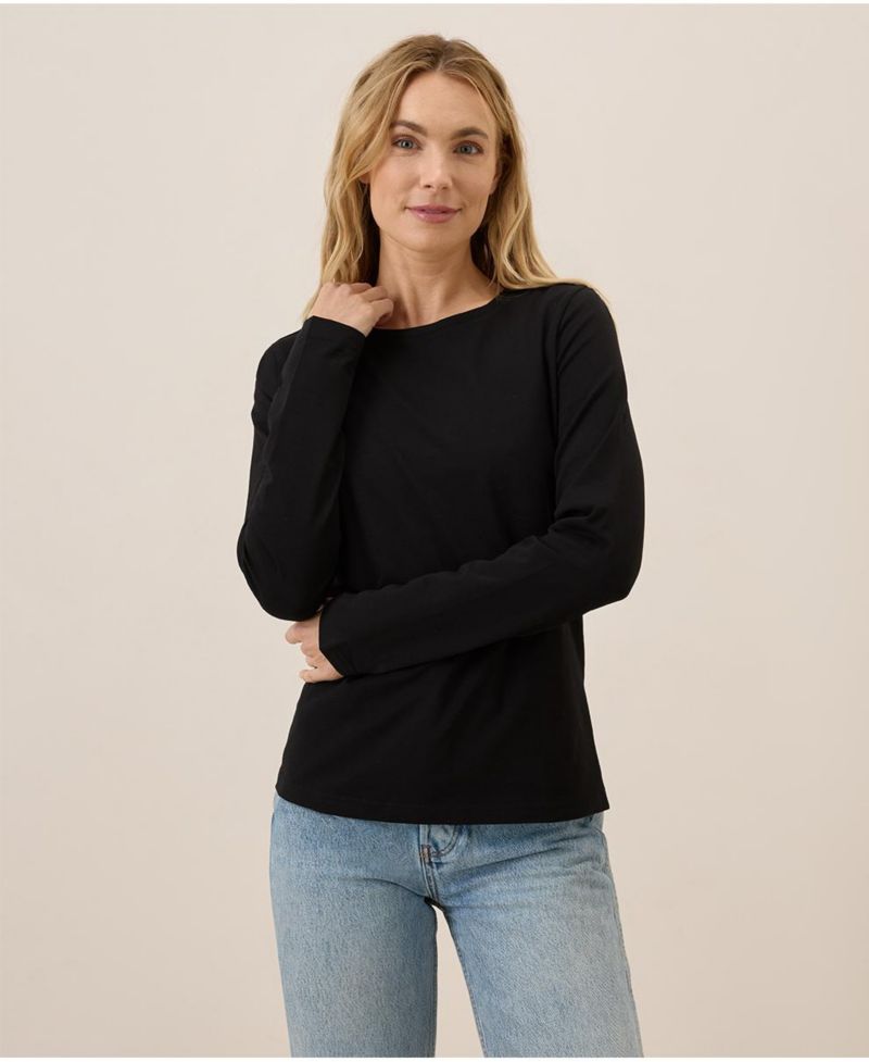 Women's Organic Cotton Luxe Stretch Jersey Long Sleeve Tee