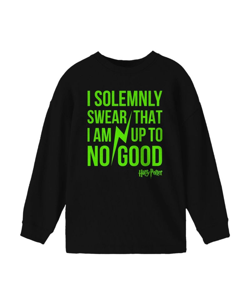 The Wizarding World of Boys Harry Potter I Solemnly Swear That I Am Up To No Good Black Long Sleeve Shirt