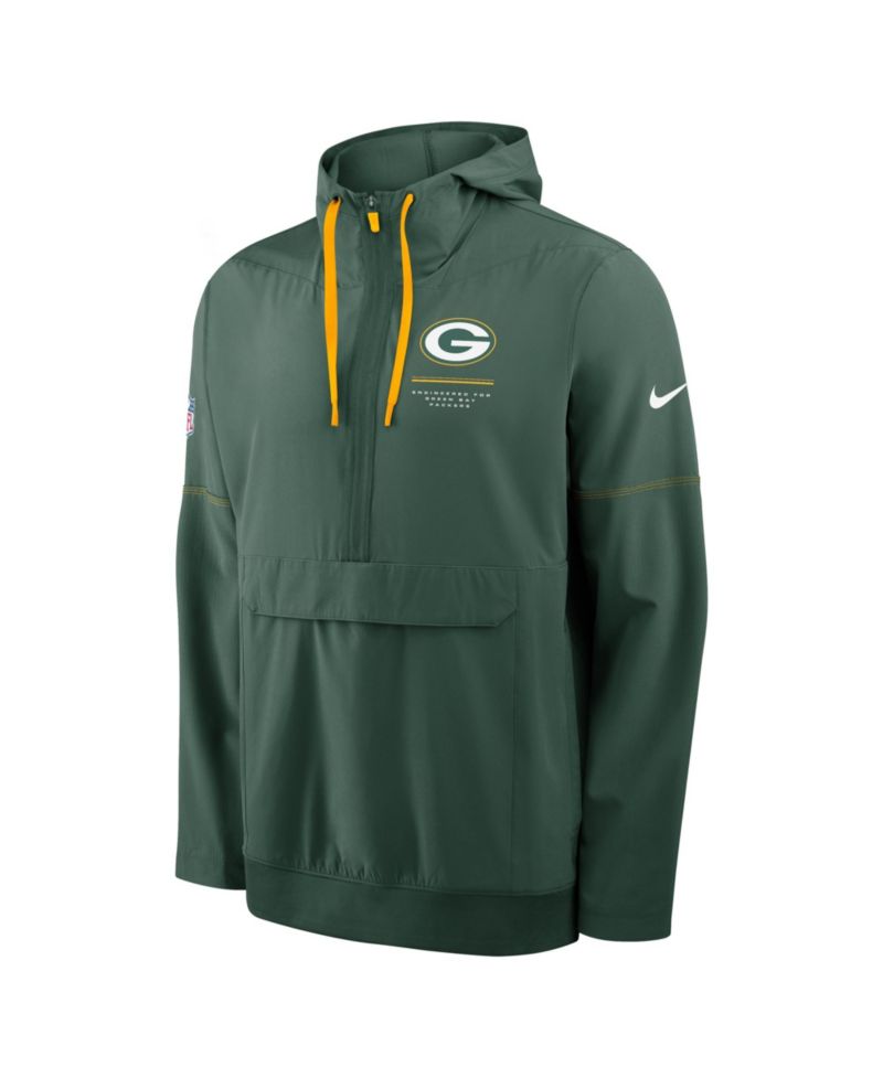 Men's Green Bay Packers Sideline Logo Glory Anorak Half-Zip Hoodie