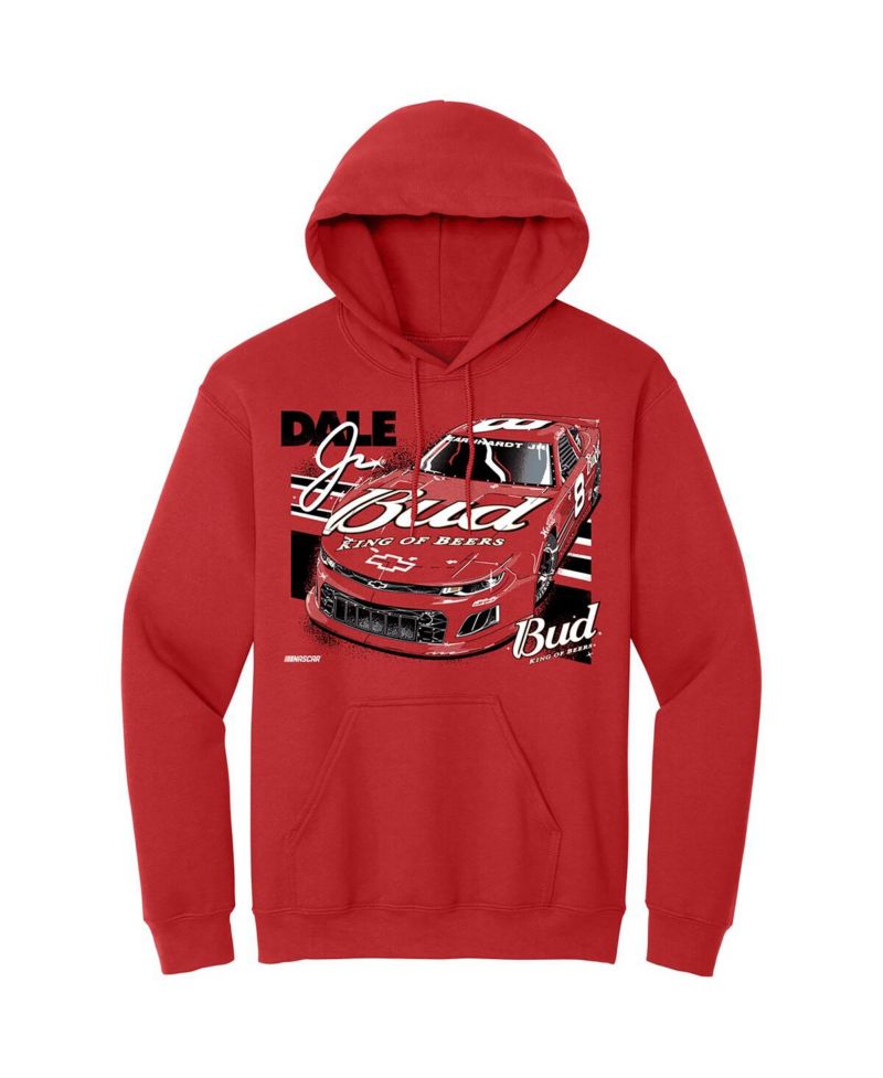 Men's Red Dale Earnhardt Jr. Budweiser Car Pullover Hoodie