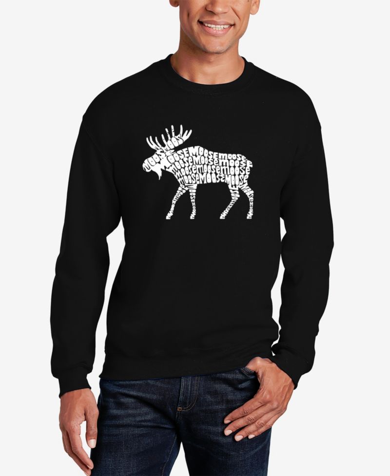 Men's Word Art Crewneck Moose Sweatshirt