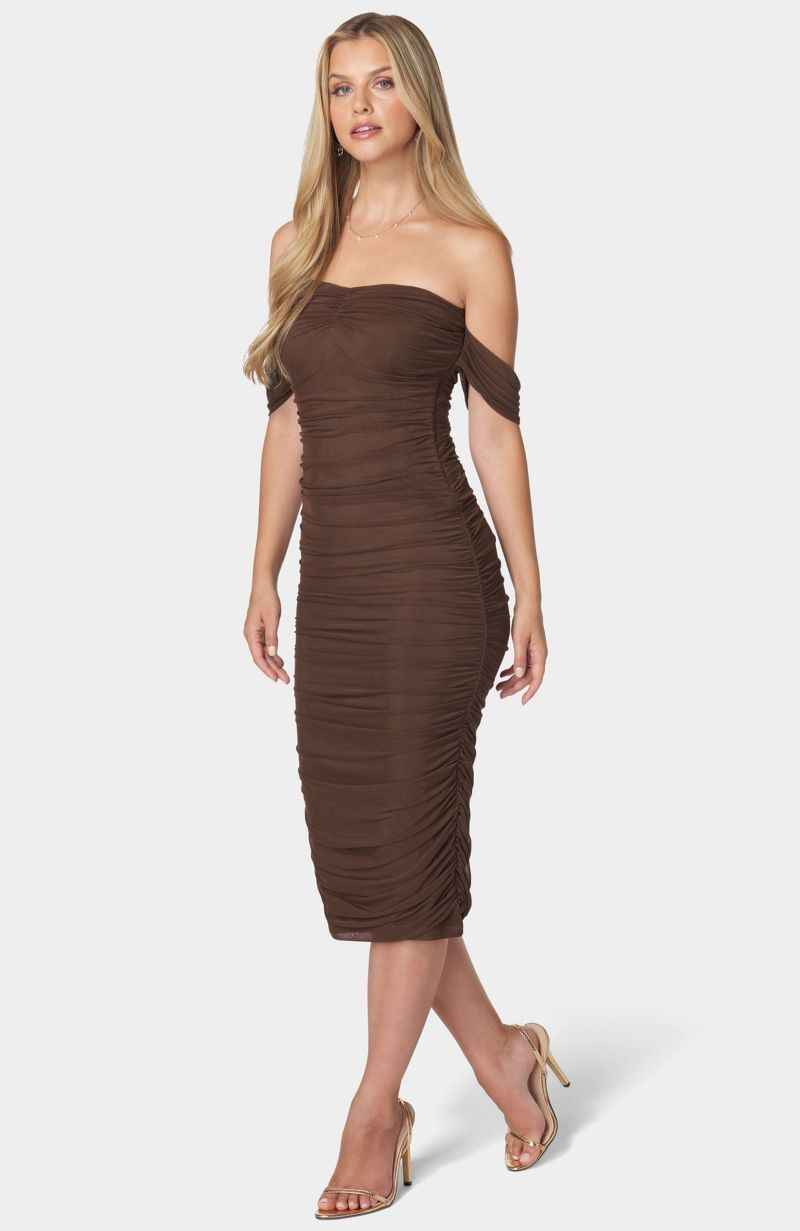 Women's Ruched Midi Dress
